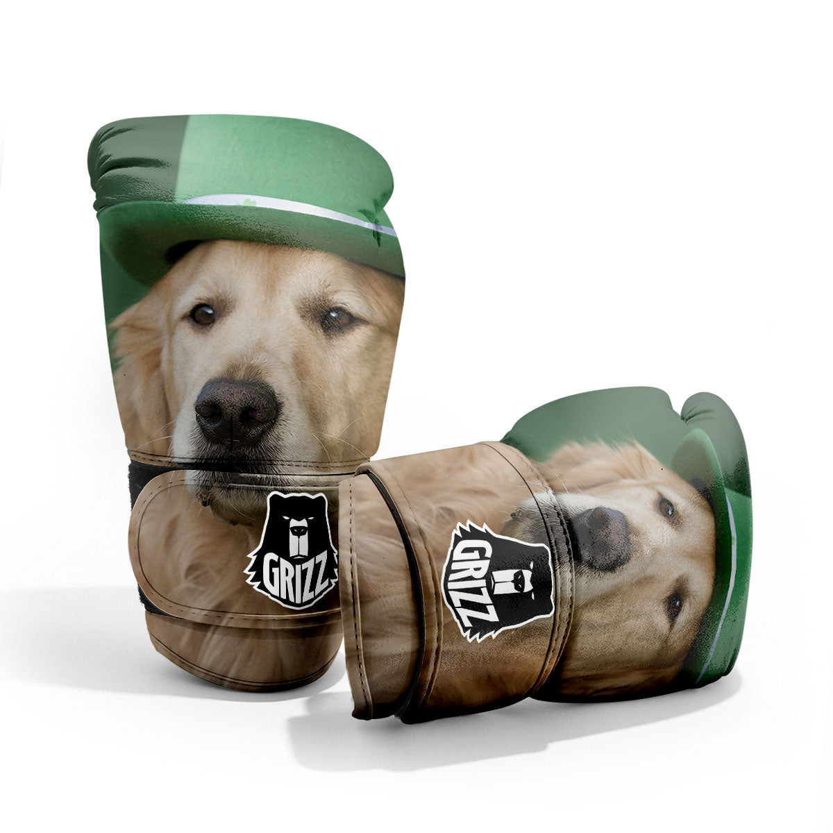 Golden Retriever Patrick's Day Print Pro Boxing Glove