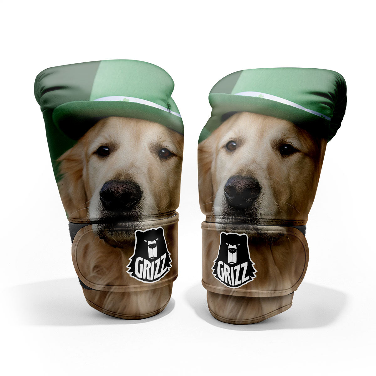 Golden Retriever Patrick's Day Print Pro Boxing Glove