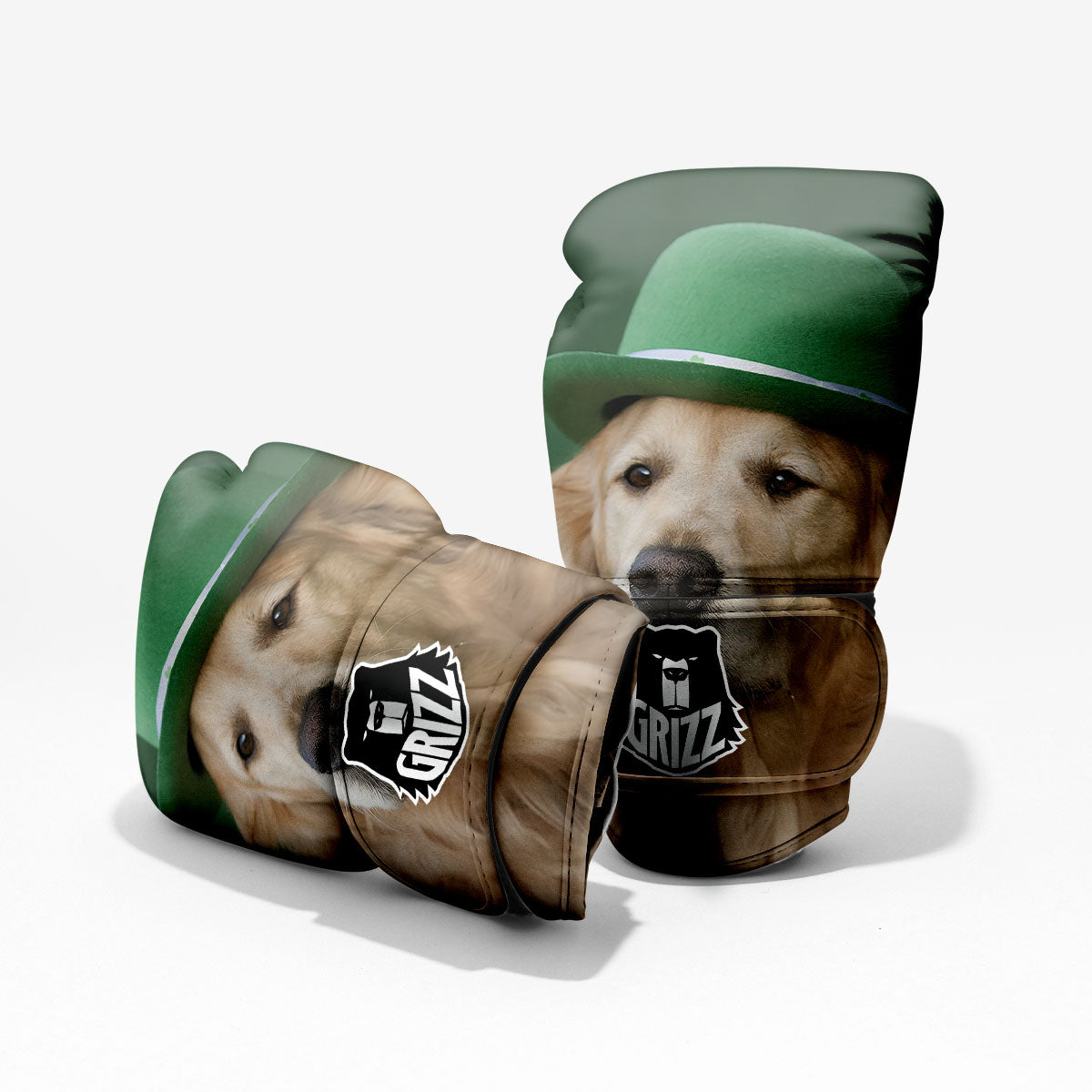 Golden Retriever Patrick's Day Print Pro Boxing Glove