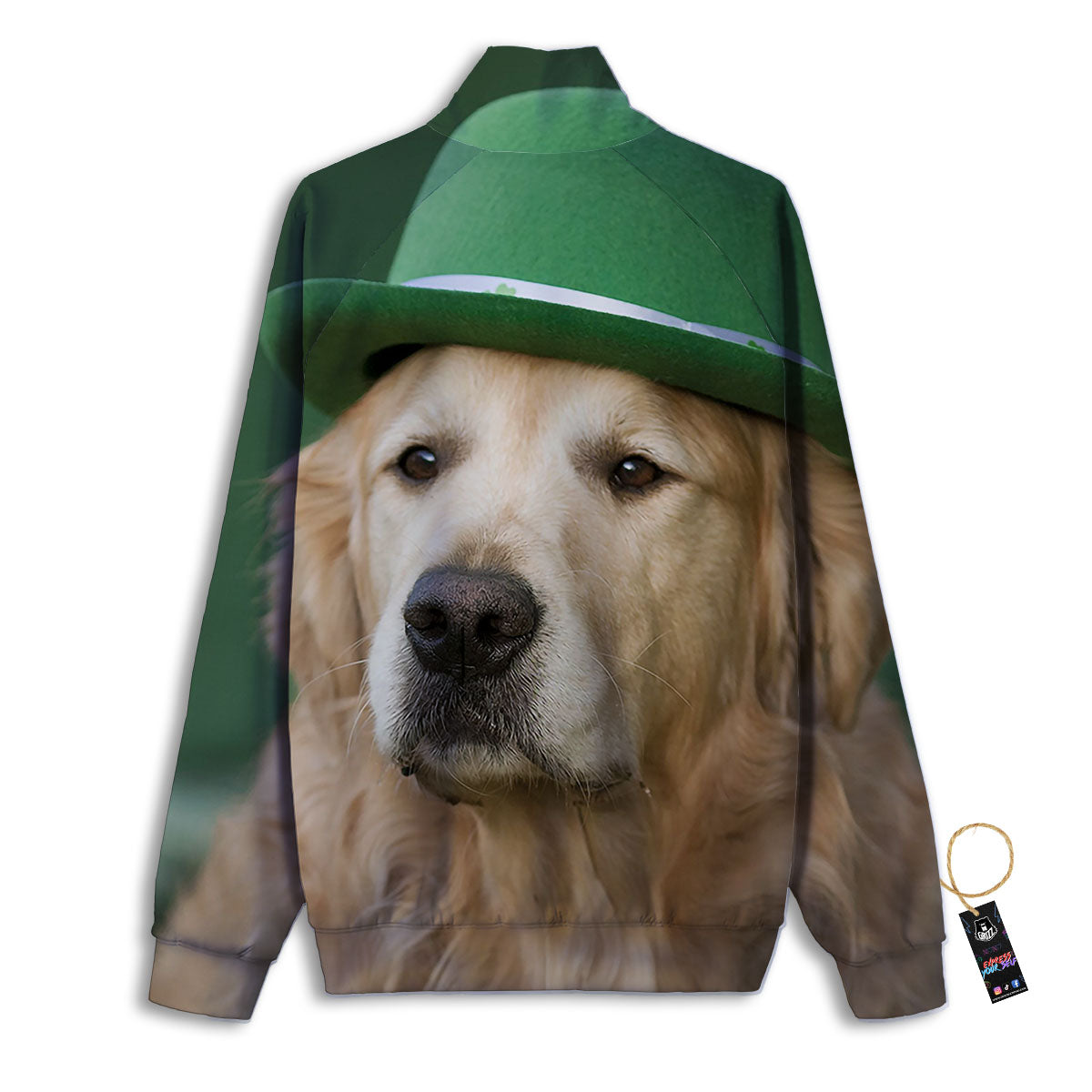 Golden Retriever Patrick's Day Print Track Jacket-grizzshop