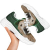 Golden Retriever Patrick's Day Print White Chunky Shoes-grizzshop