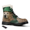 Golden Retriever Patrick's Day Print Winter Boots-grizzshop