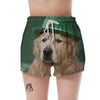 Golden Retriever Patrick's Day Print Women's Shorts-grizzshop