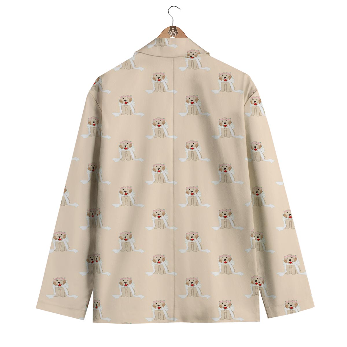 Golden Retriever Pattern Print Men's Blazer-grizzshop