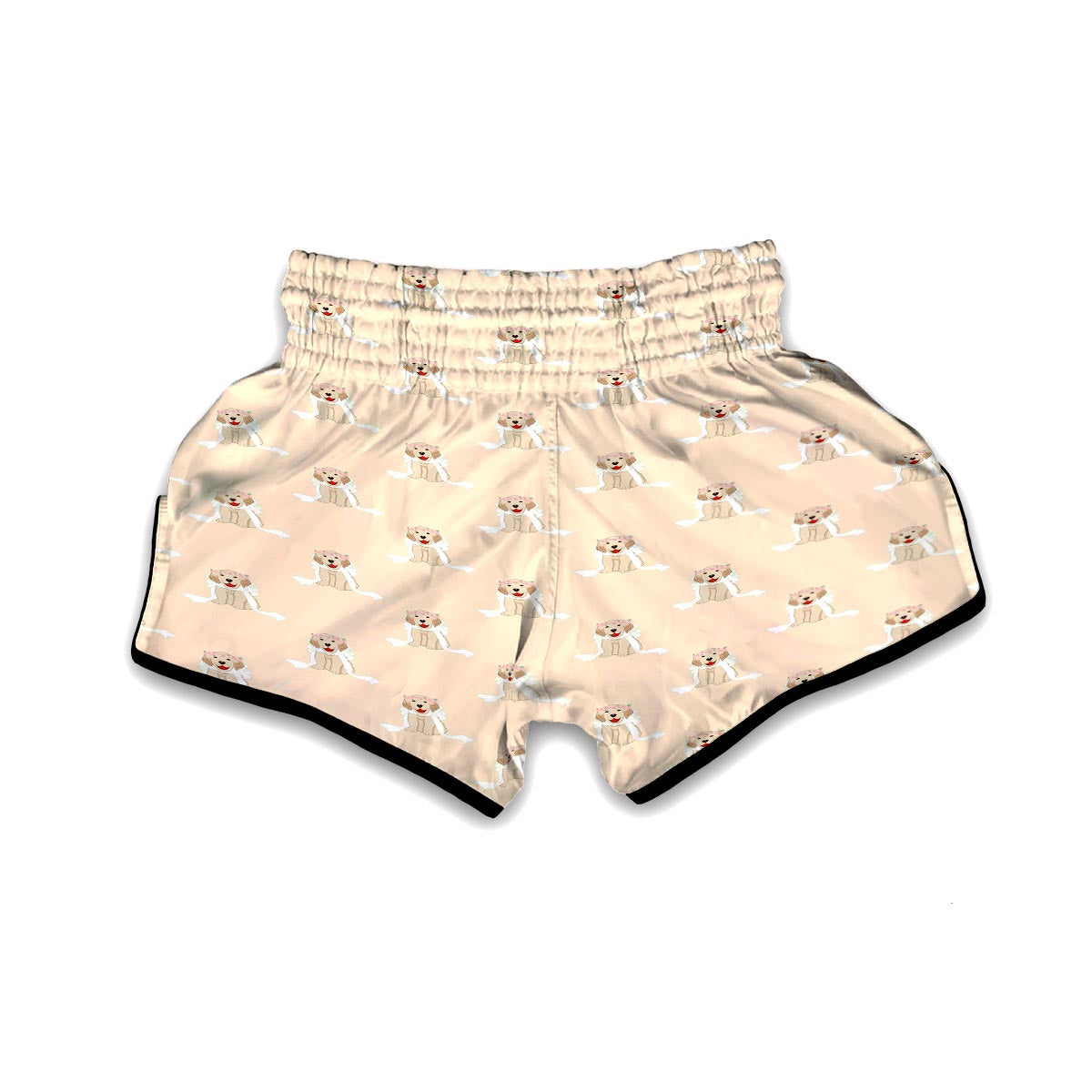 Golden Retriever Pattern Print Muay Thai Boxing Shorts-grizzshop