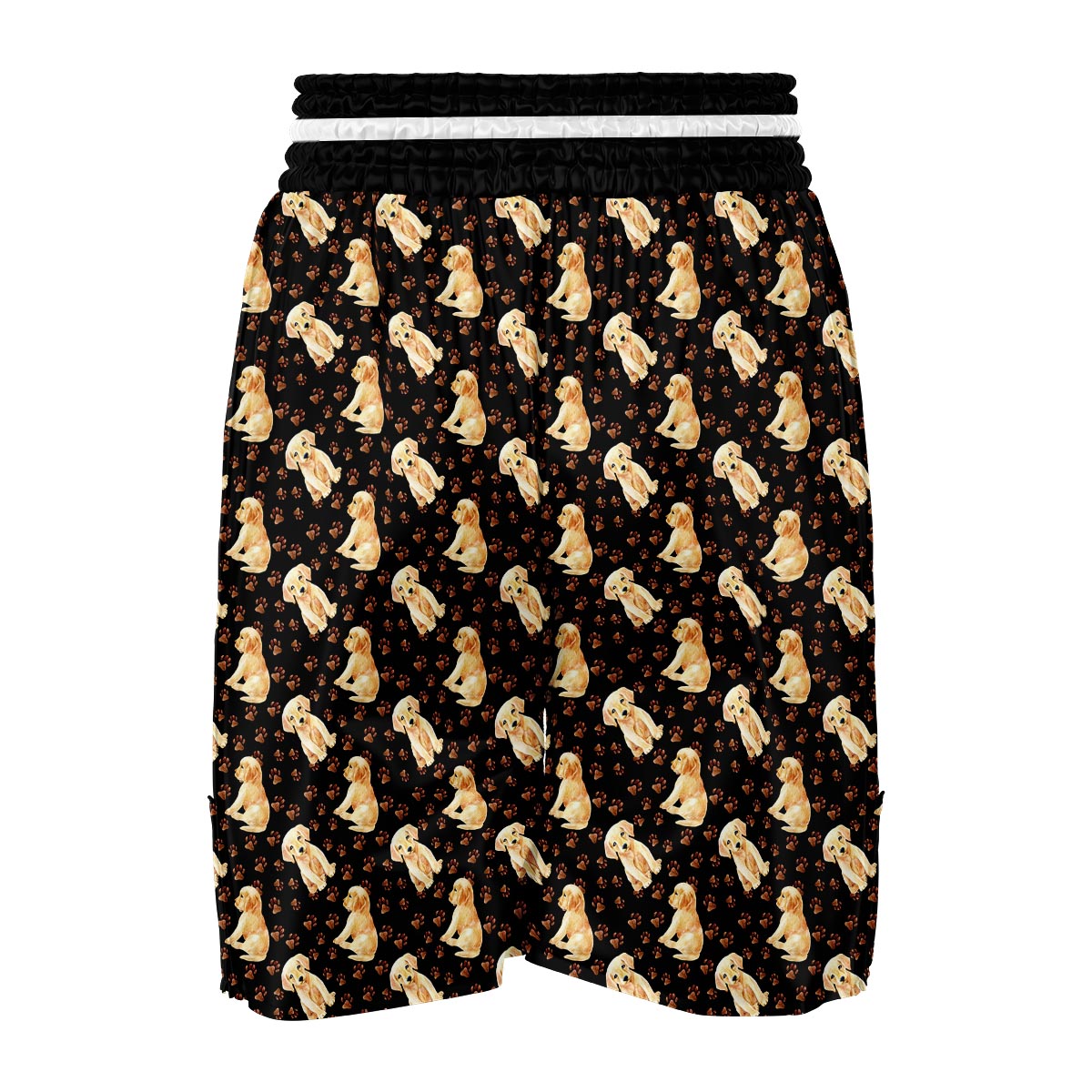 Golden Retriever Paw Pattern Print Boxing Shorts-grizzshop