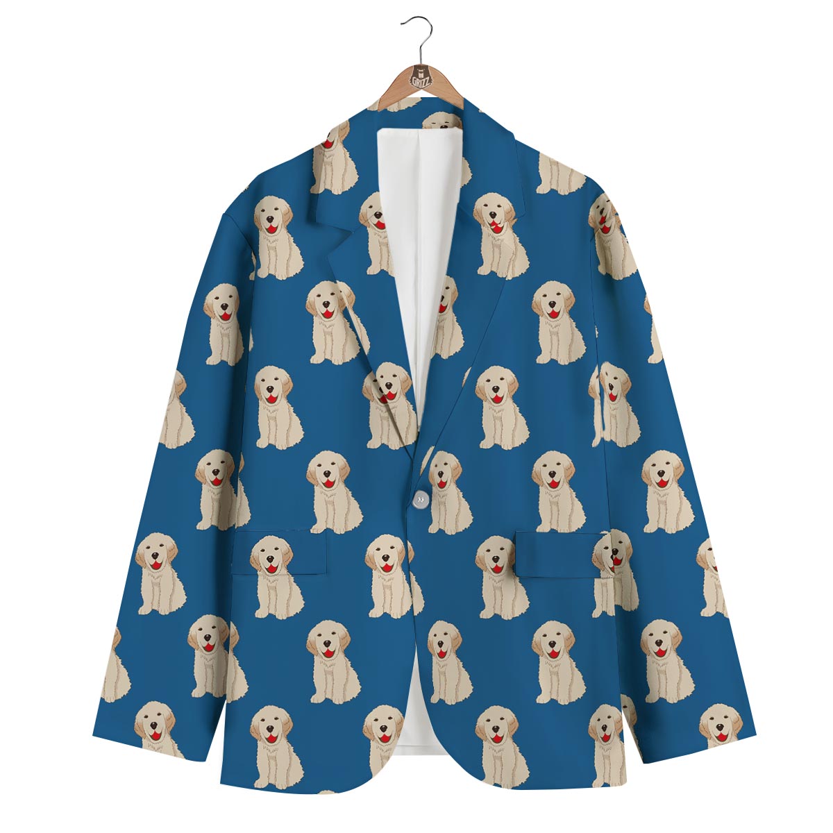 Golden Retriever Print Pattern Men's Blazer-grizzshop