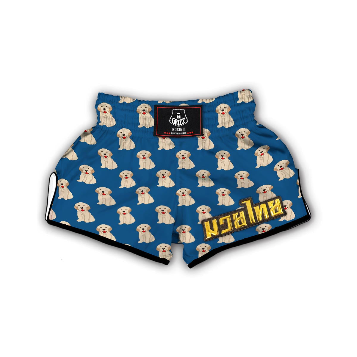 Golden Retriever Print Pattern Muay Thai Boxing Shorts-grizzshop