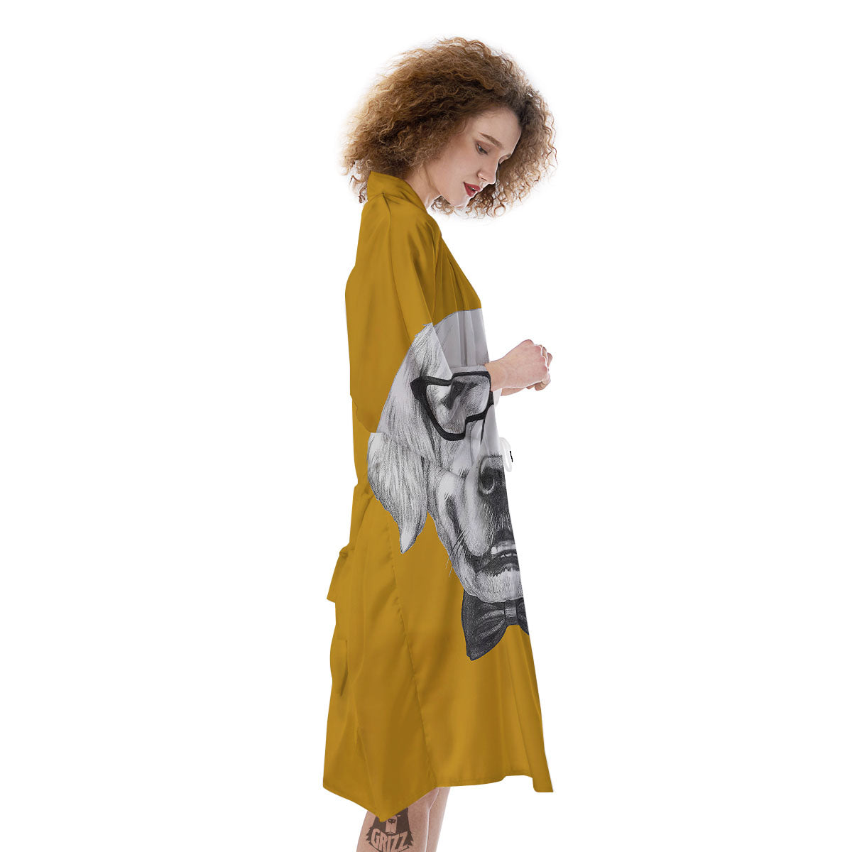 Golden Retriever With Glasses Print Kimono-grizzshop