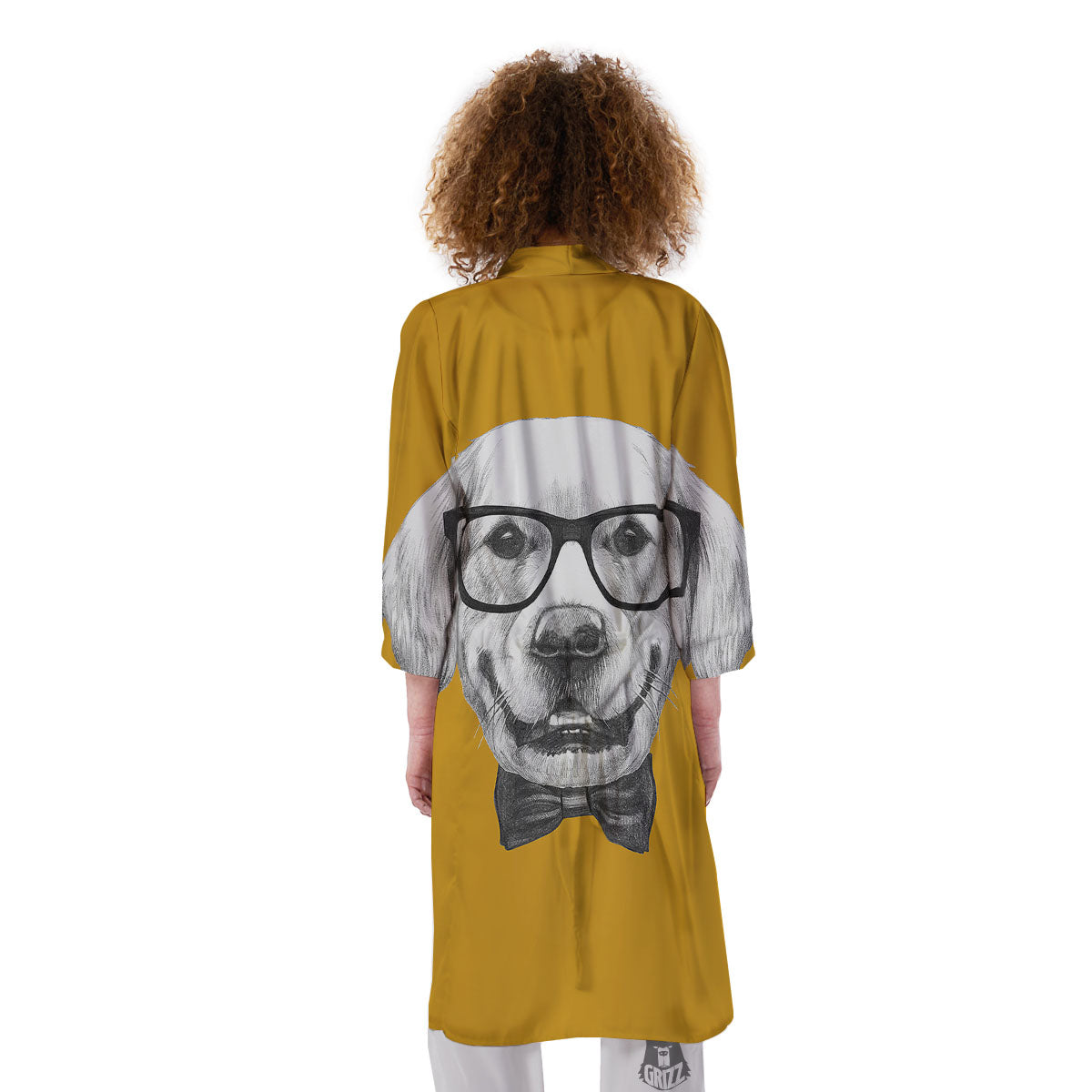 Golden Retriever With Glasses Print Kimono-grizzshop