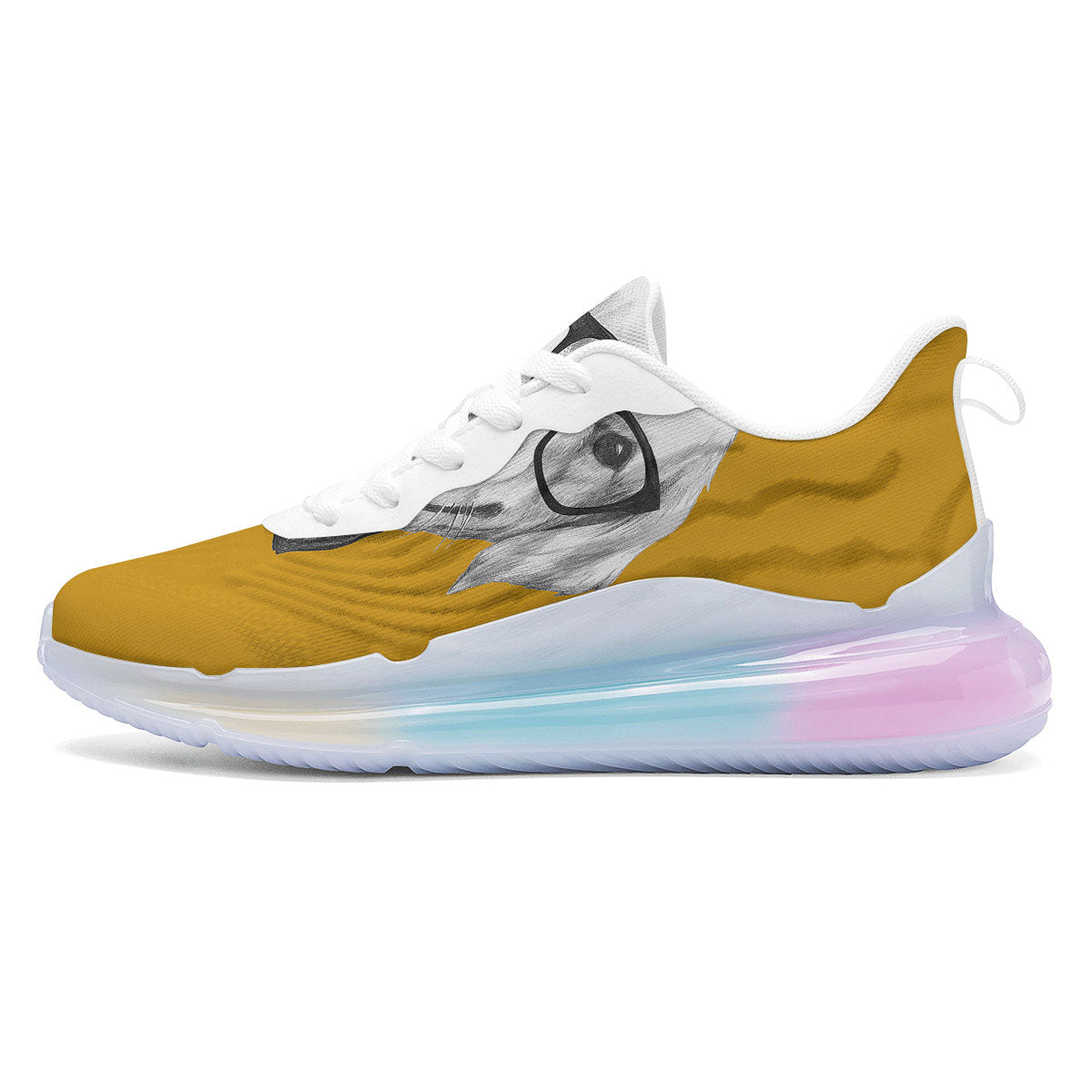 Golden Retriever With Glasses Print Running Sneakers-grizzshop