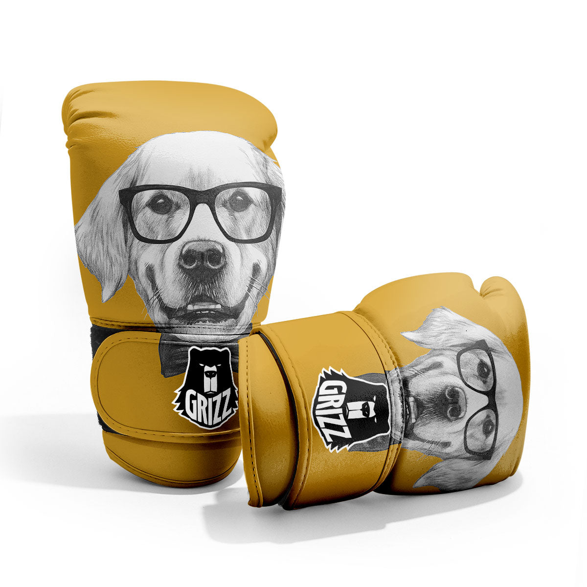Golden Retriever With Glasses Print Pro Boxing Glove