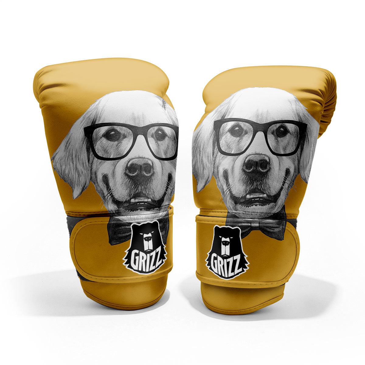 Golden Retriever With Glasses Print Pro Boxing Glove