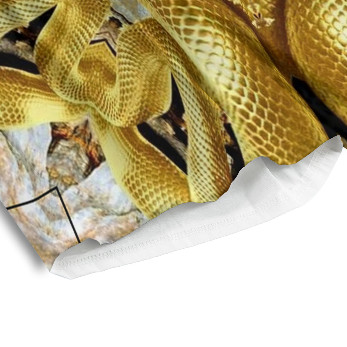 Golden Snake Kaleidoscope Print Men's Athletic Shorts