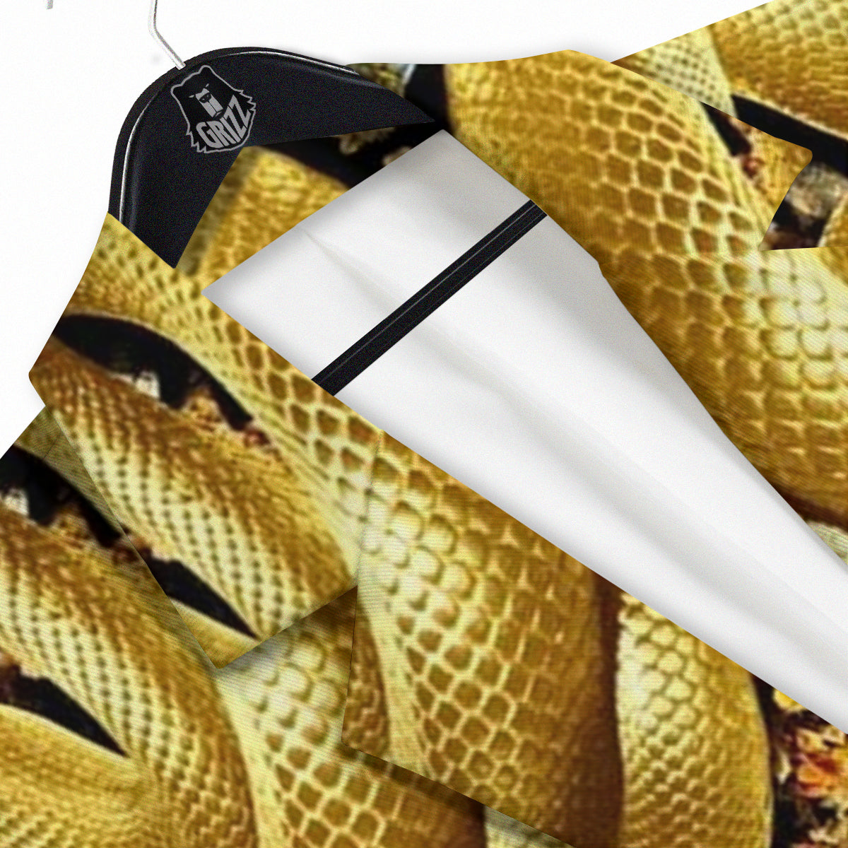 Golden Snake Kaleidoscope Print Men's Sport Coat-grizzshop