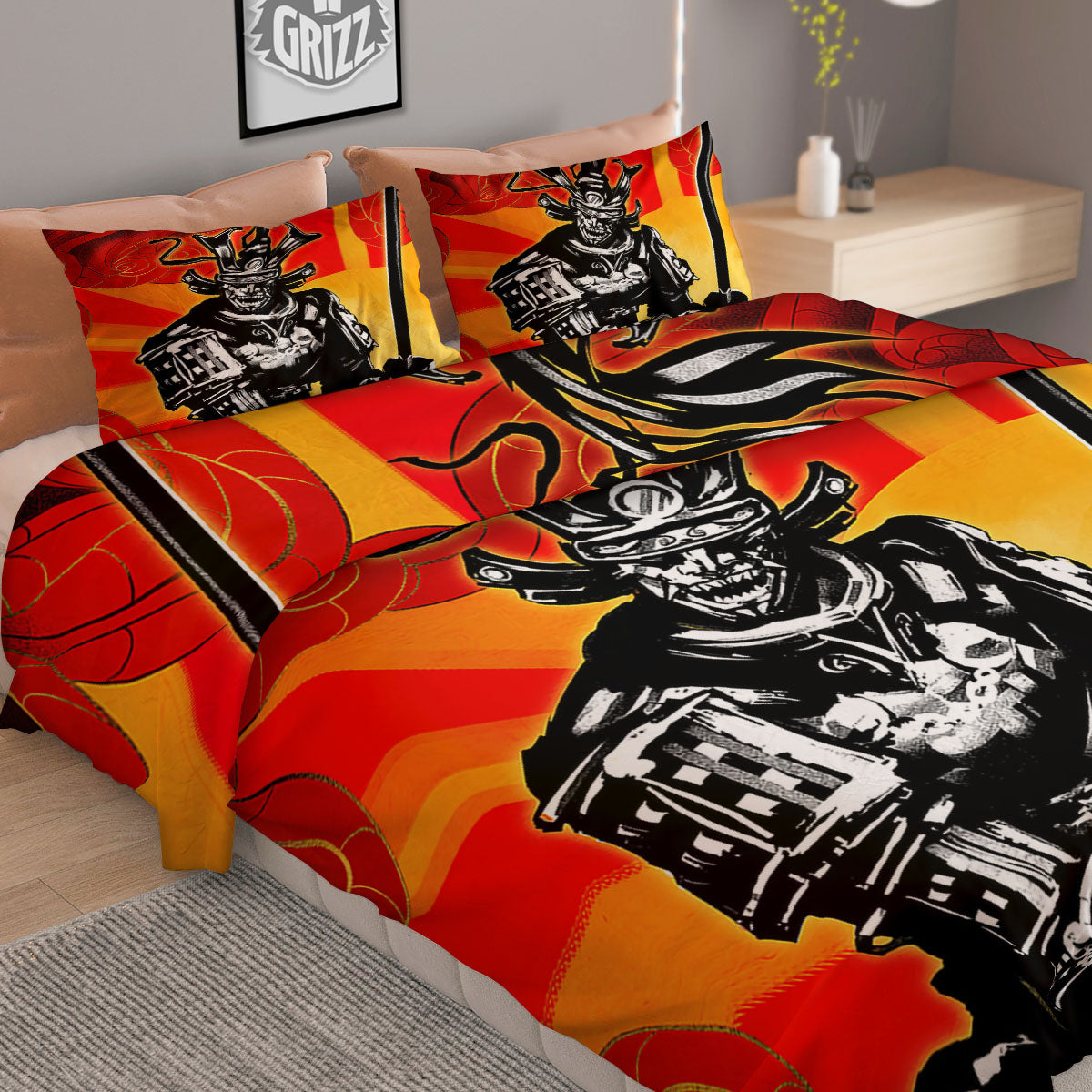 Geometric Violet Polygonal Print Duvet Cover Bedding Set