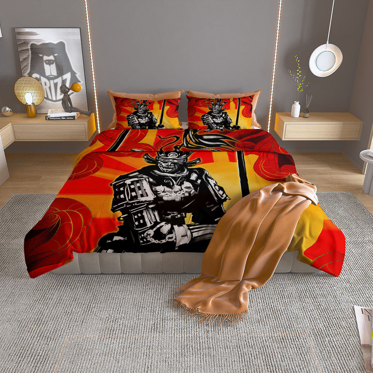 Geometric Violet Polygonal Print Duvet Cover Bedding Set