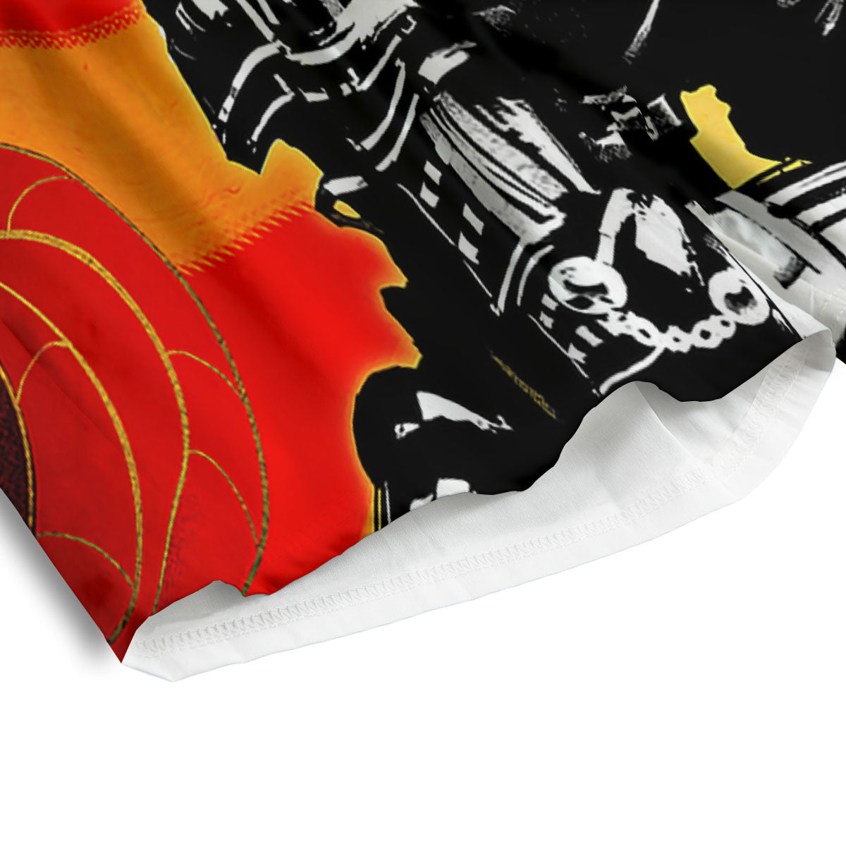 Golden Sun Samurai And Red Sky Print Men's Athletic Shorts
