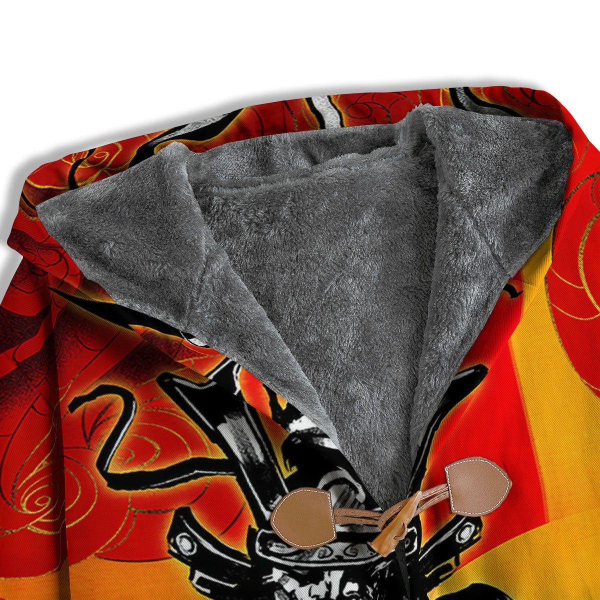 Golden Sun Samurai And Red Sky Print Men's Windbreaker Jacket-grizzshop
