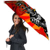 Golden Sun Samurai And Red Sky Print Umbrella-grizzshop