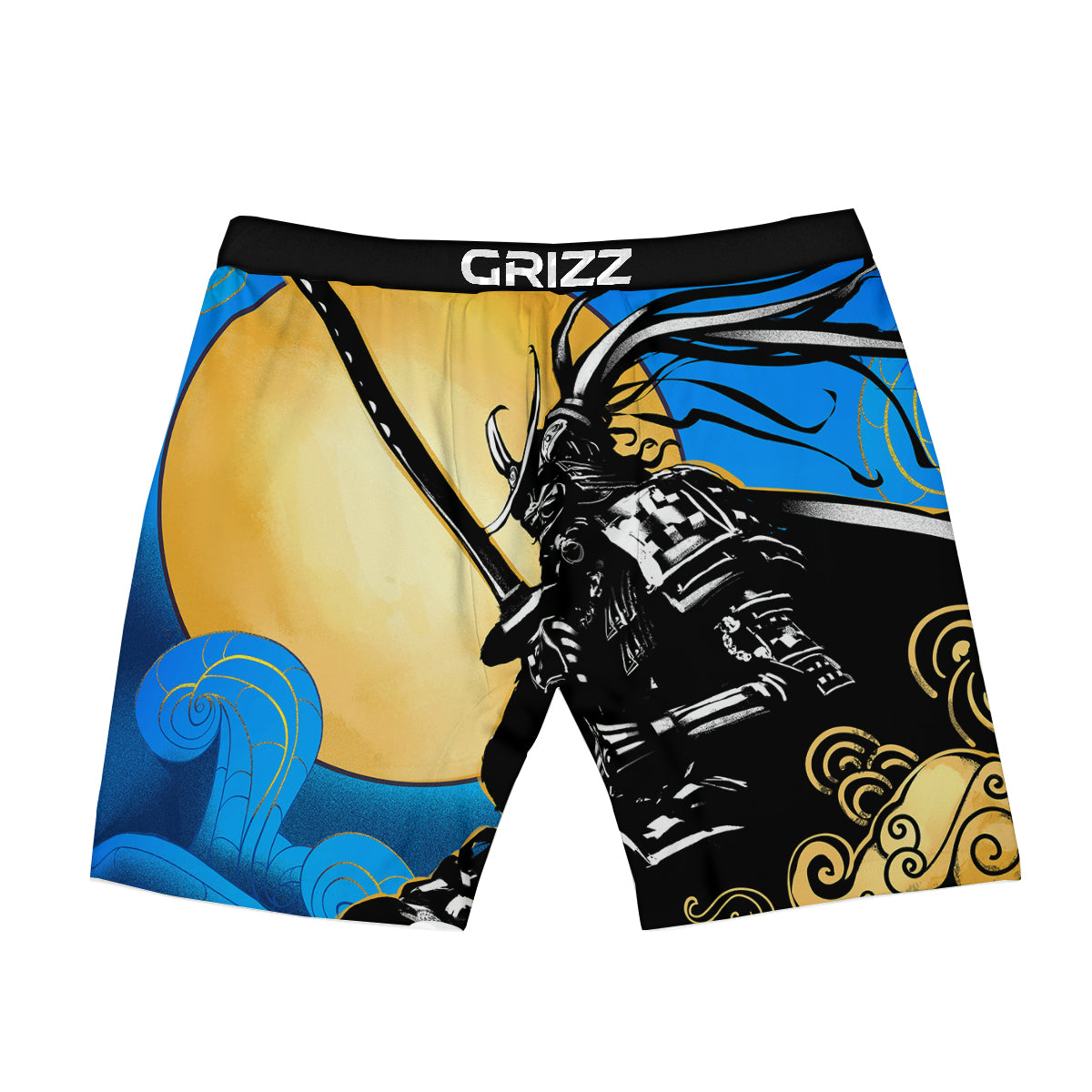 Golden Sun Samurai Blue Sky Print Boxer Briefs-grizzshop