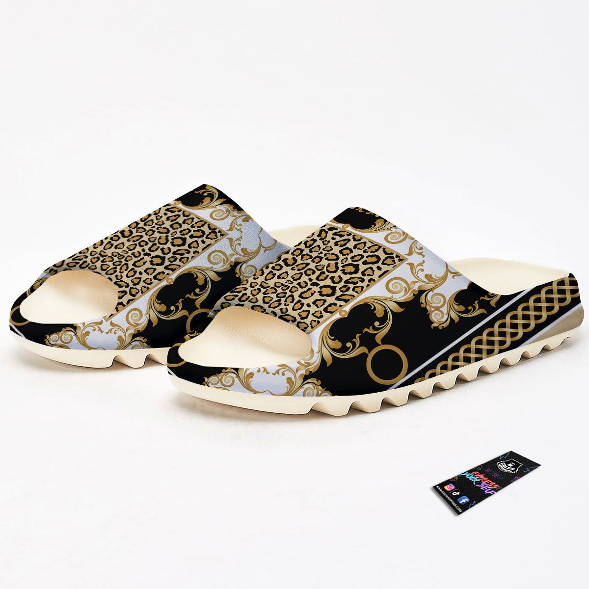 Golden Baroque And Leopard Print Sandals-grizzshop