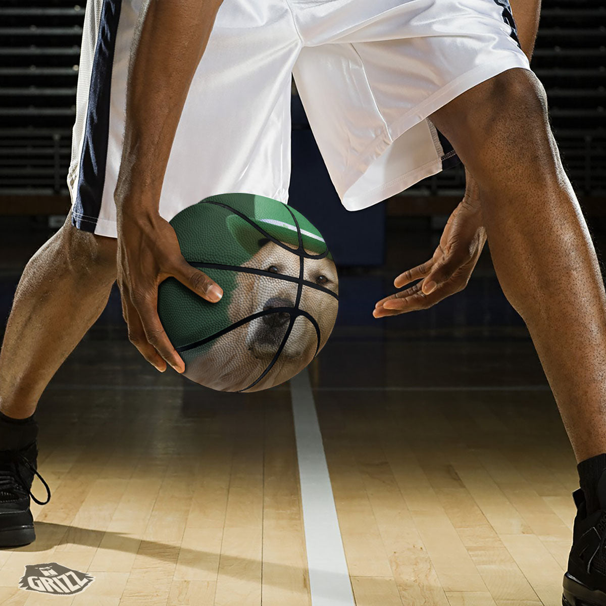Golden Retriever Patrick's Day Print Basketball