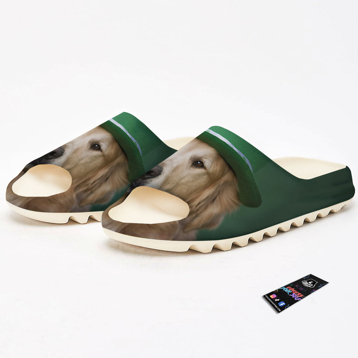 Golden Retriever Patrick's Day Print Sandals