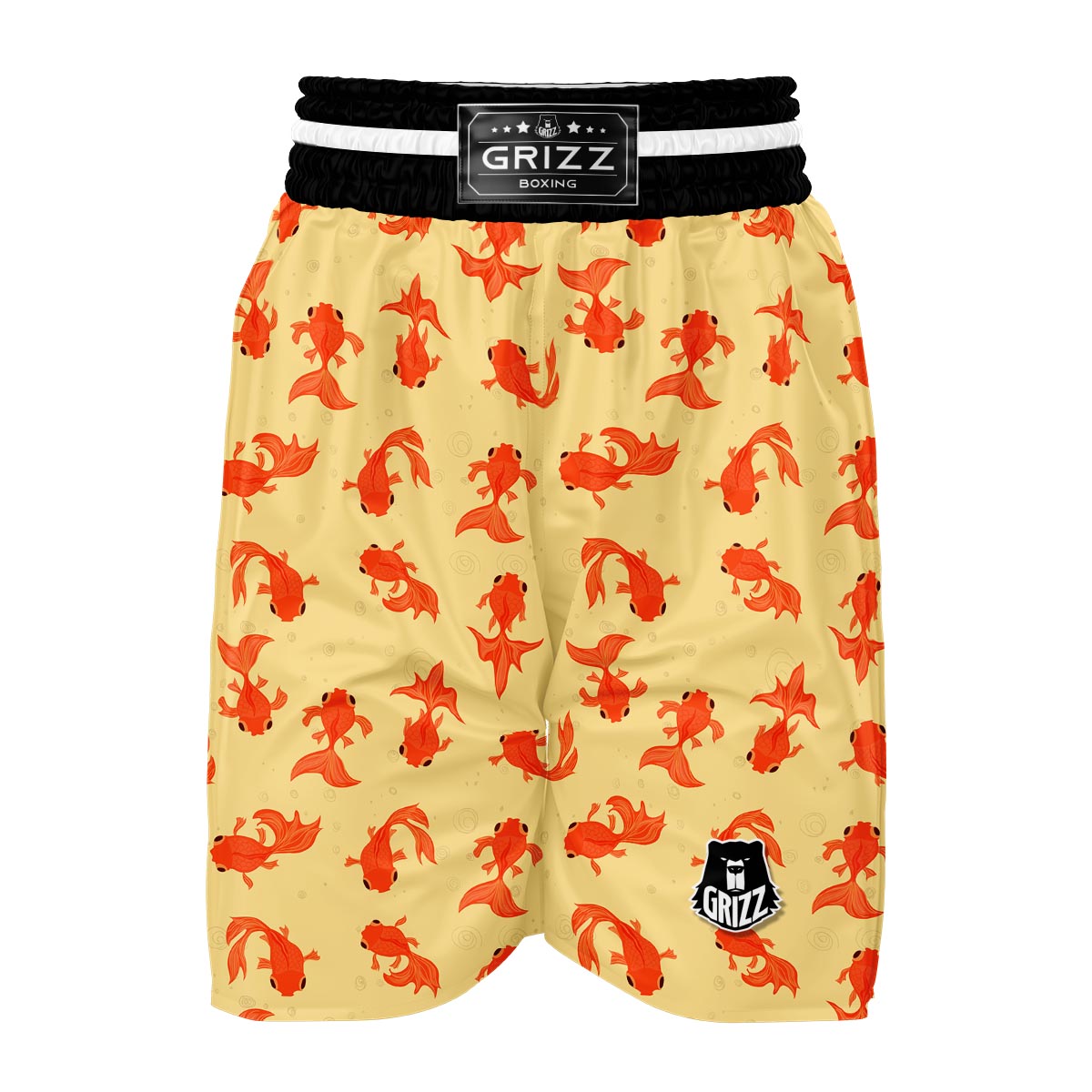 Goldfish Pattern Print Boxing Shorts-grizzshop