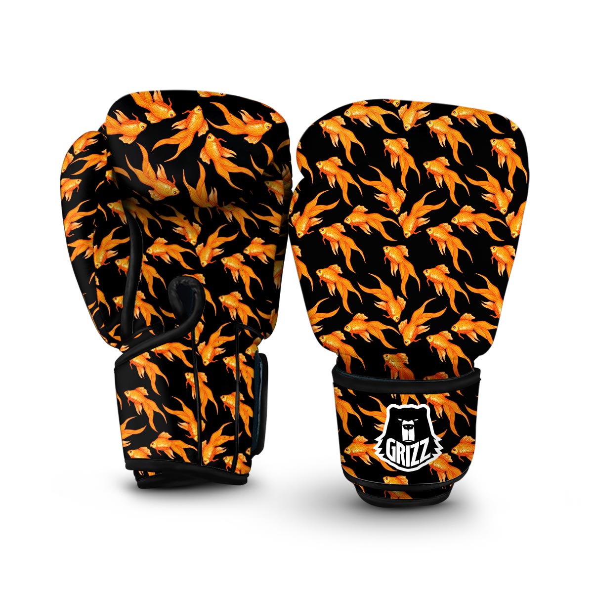 Goldfish Print Pattern Boxing Gloves-grizzshop