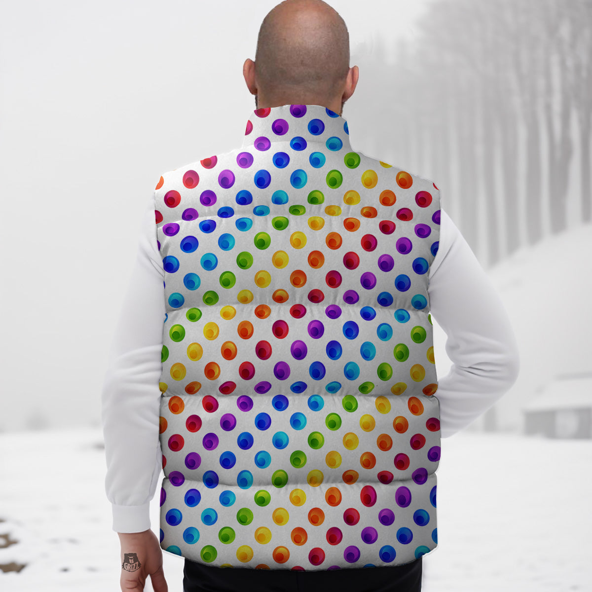 Goldfish Print Pattern Down Vest