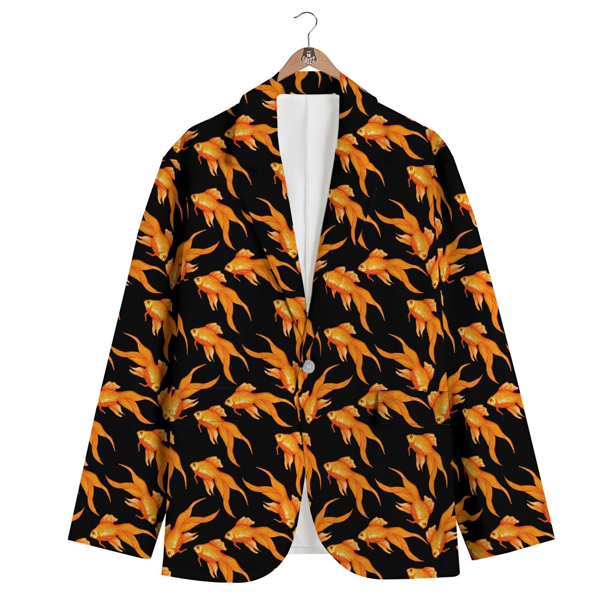 Goldfish Print Pattern Men's Blazer-grizzshop