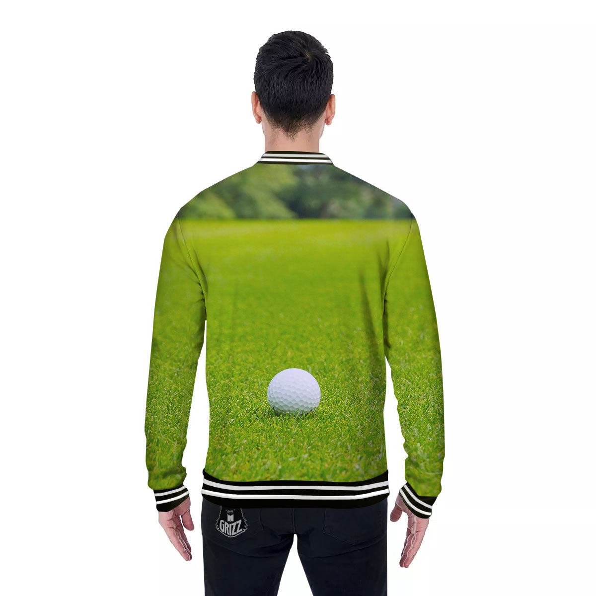 Golf Area Print Baseball Jacket-grizzshop