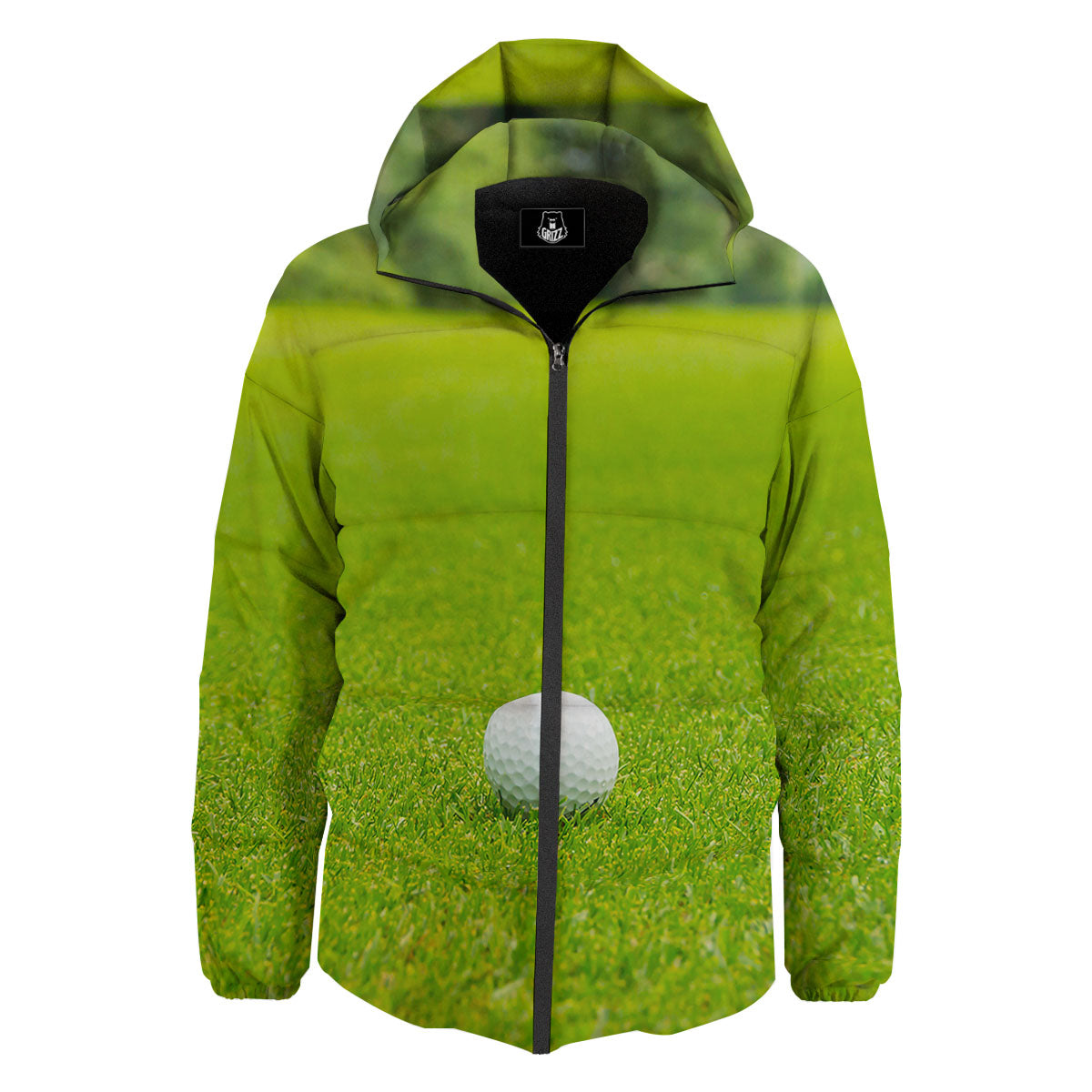 Golf Area Print Down Jacket-grizzshop