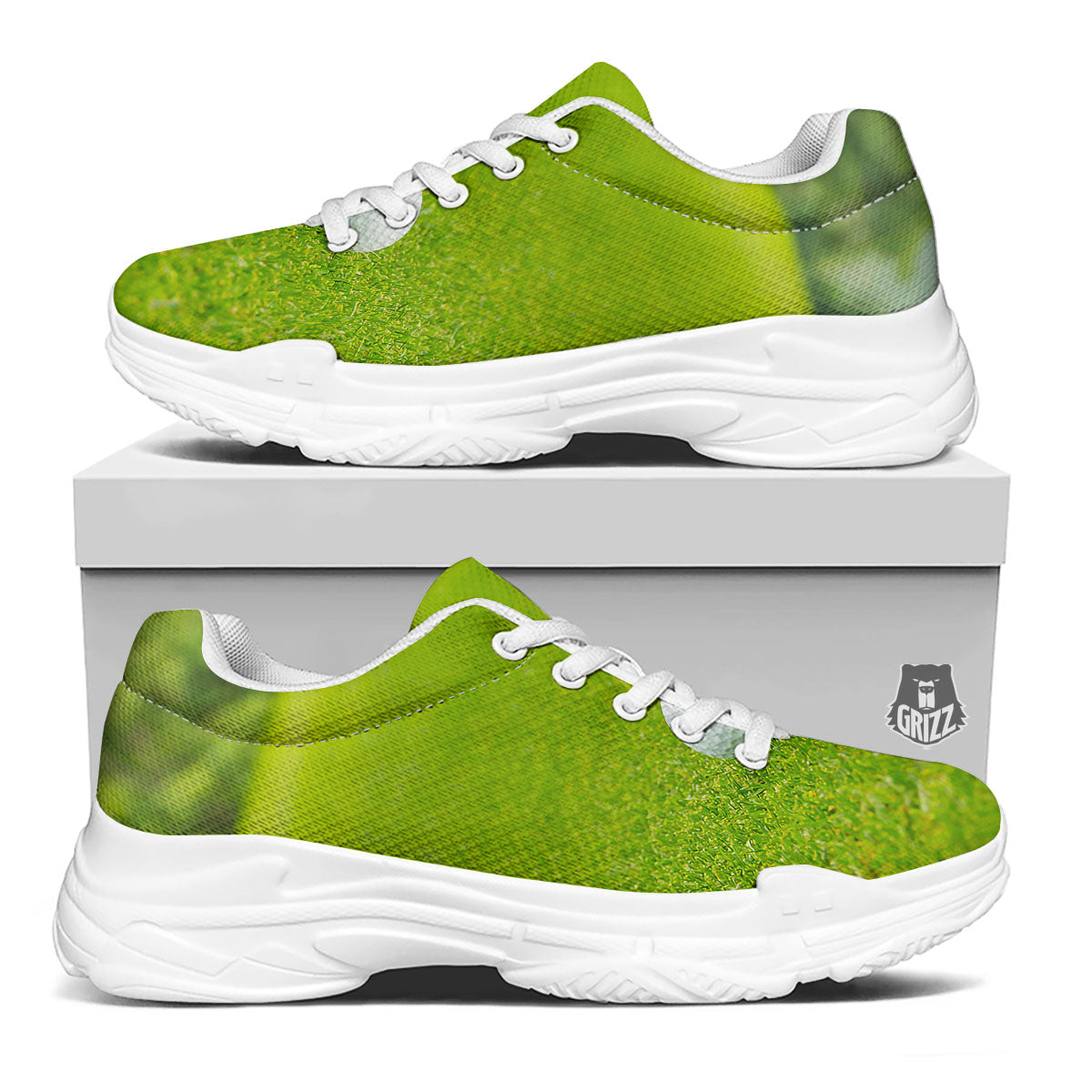 Golf Area Print White Chunky Shoes-grizzshop