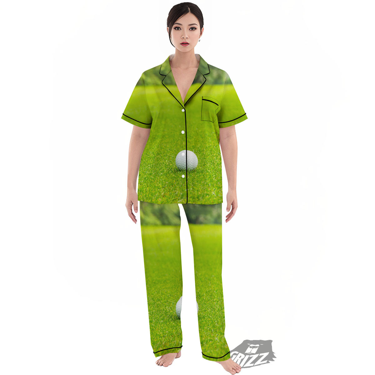 Golf Area Print Women's Pajamas Set-grizzshop