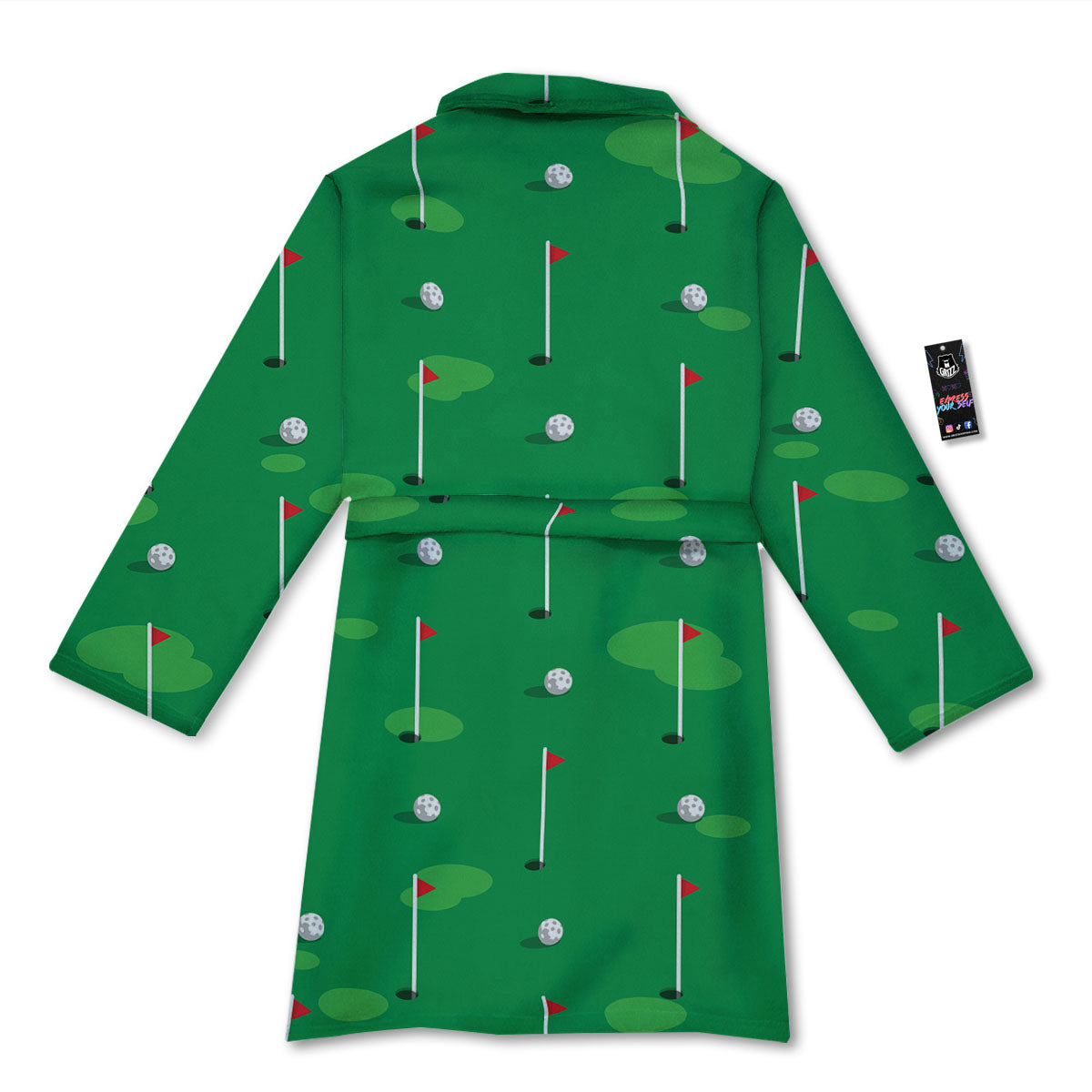 Golf Ball Green Print Pattern Bathrobe-grizzshop