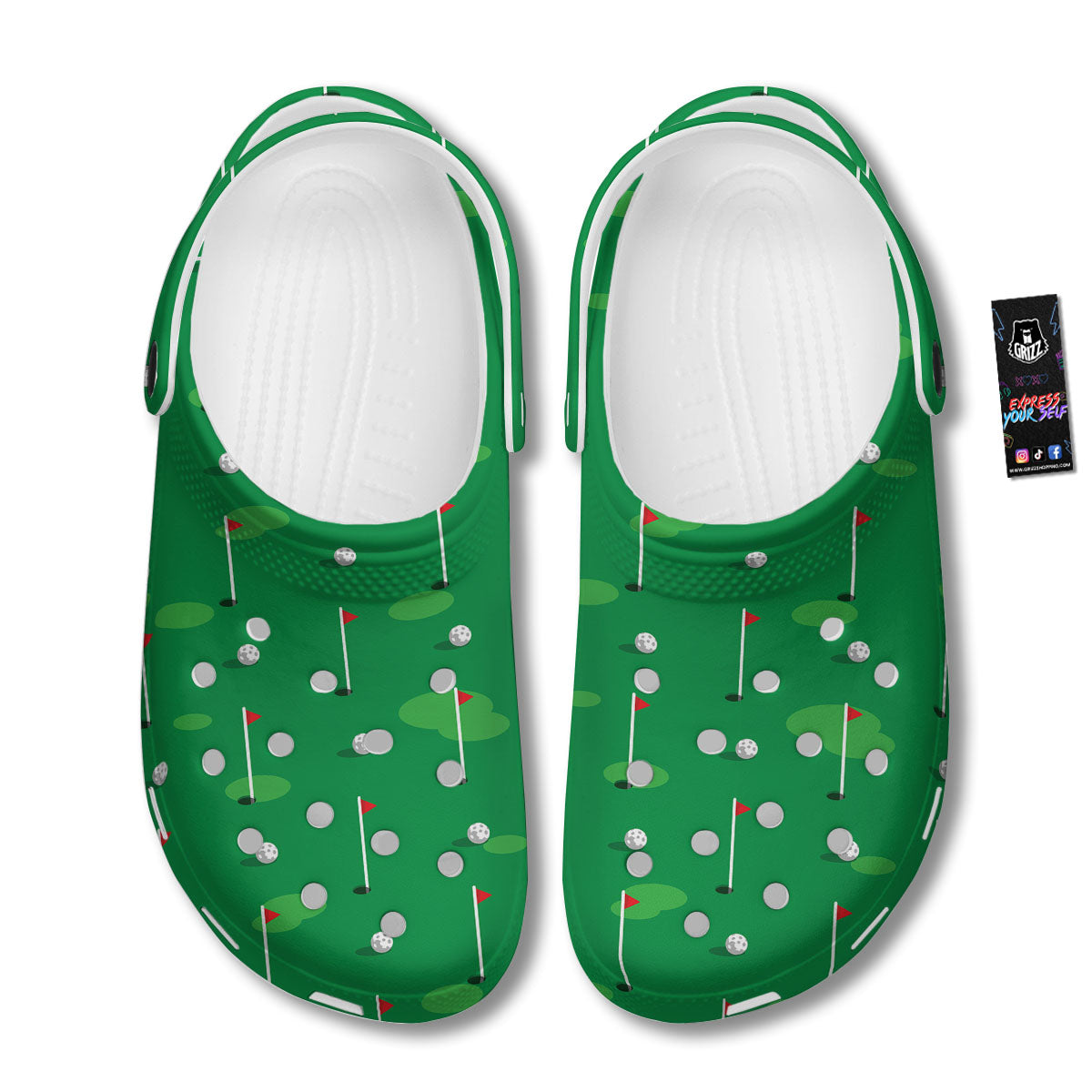 Golf Ball Green Print Pattern Clog-grizzshop