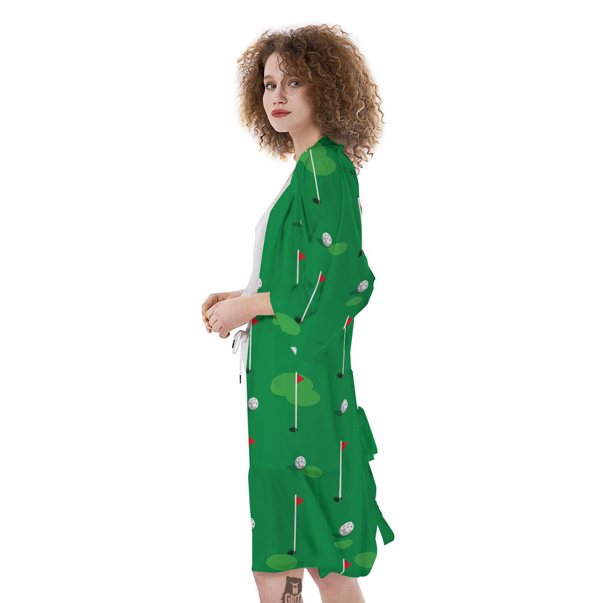 Golf Ball Green Print Pattern Kimono-grizzshop