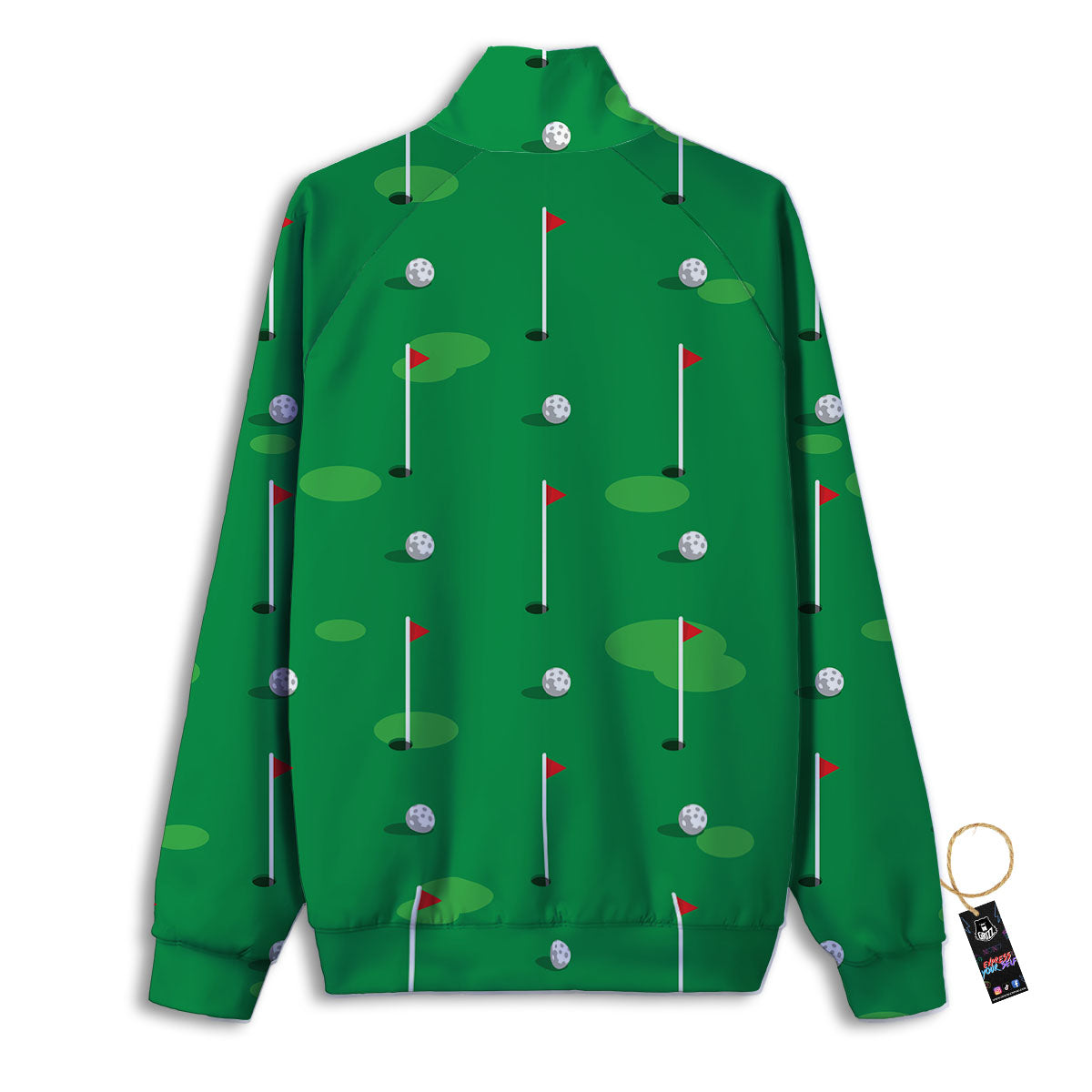 Golf Ball Green Print Pattern Track Jacket-grizzshop