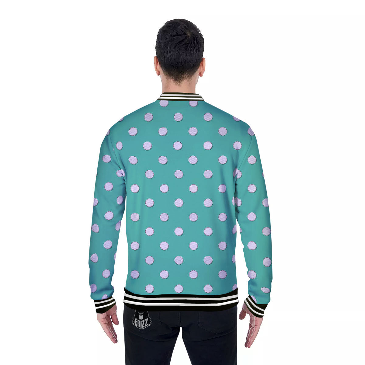 Golf Ball Print Pattern Baseball Jacket-grizzshop