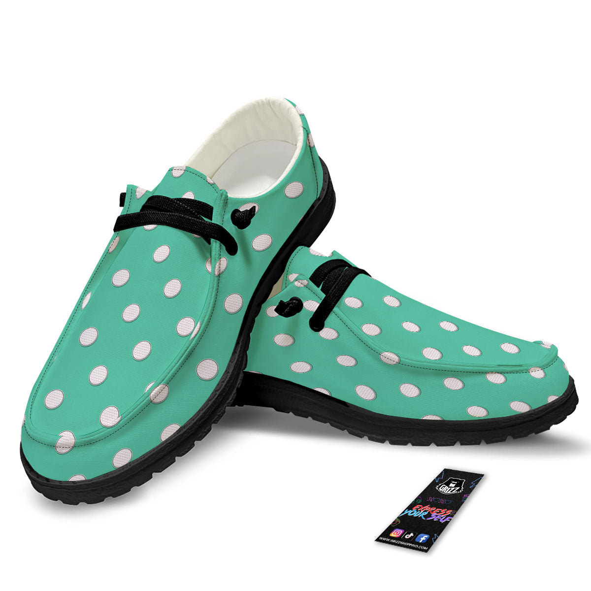 Golf Ball Print Pattern Black Loafers-grizzshop
