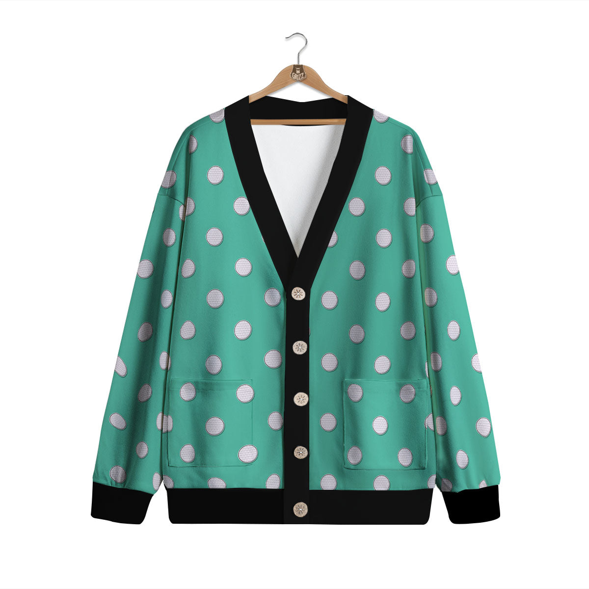 Golf Ball Print Pattern Cardigan-grizzshop