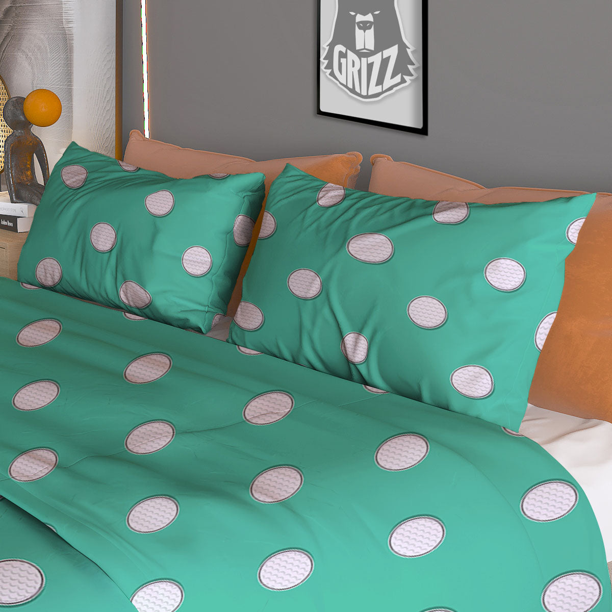 Golf Ball Print Pattern Duvet Cover Bedding Set-grizzshop