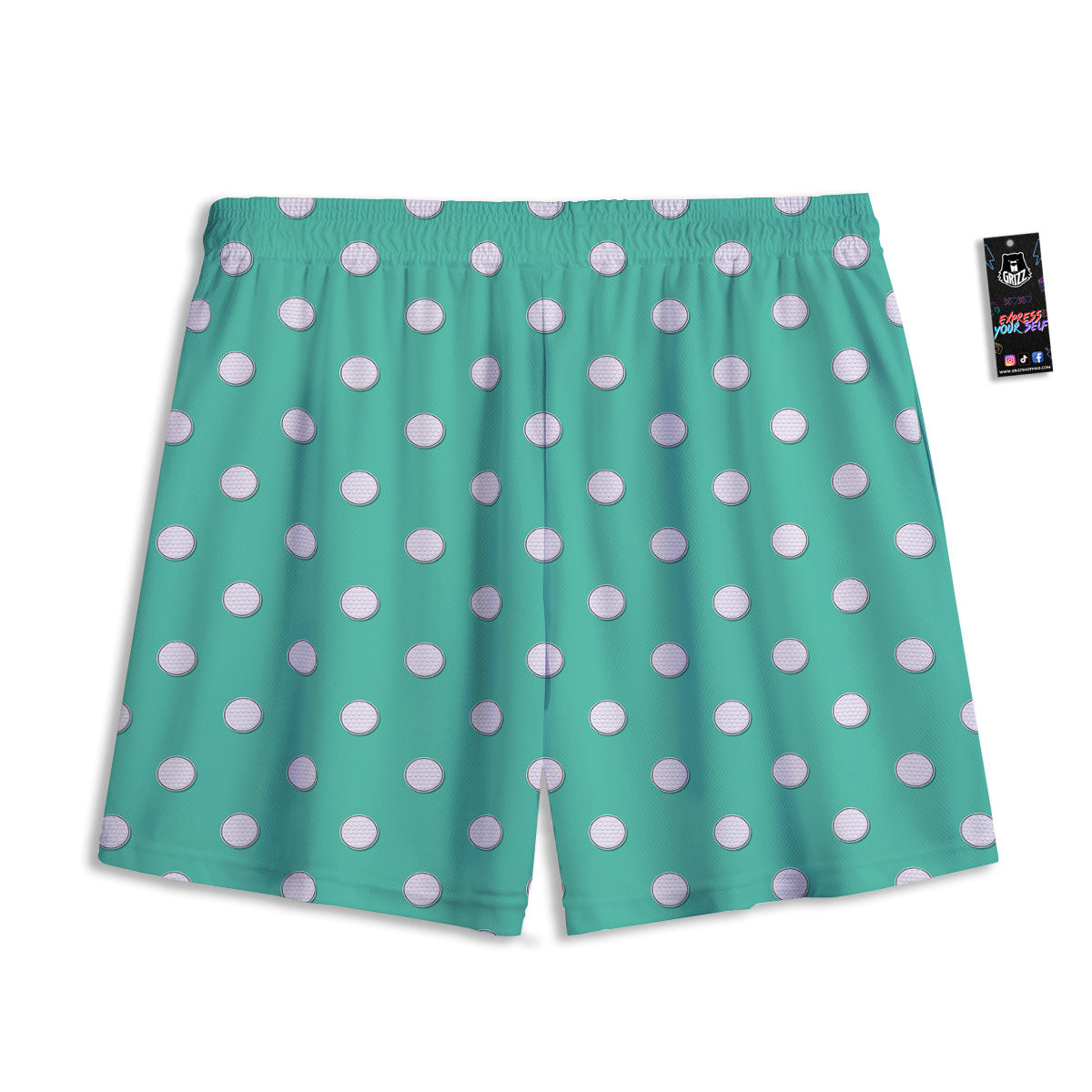 Golf Ball Print Pattern Mesh Shorts-grizzshop
