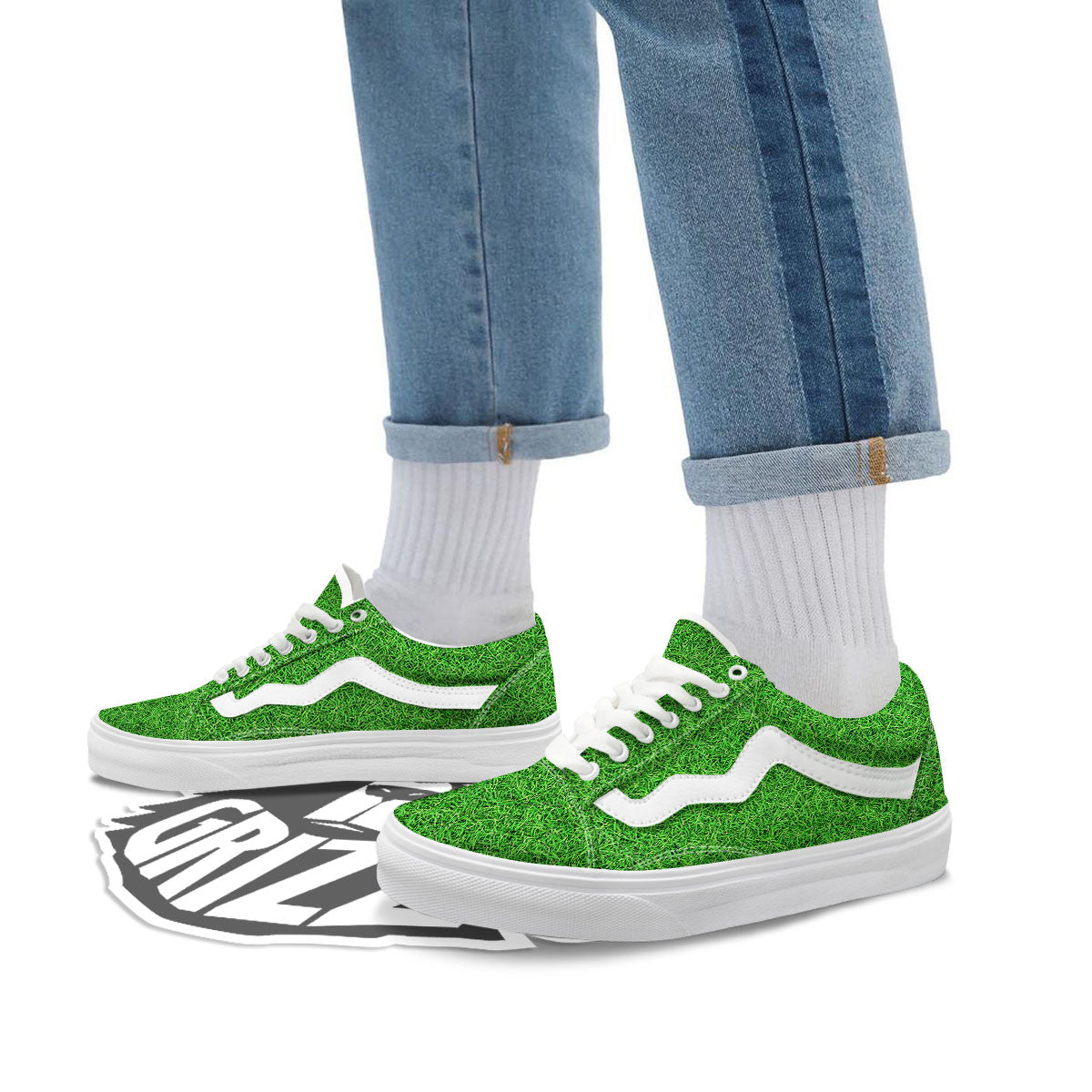 Golf Grass Print Skate Shoes-grizzshop