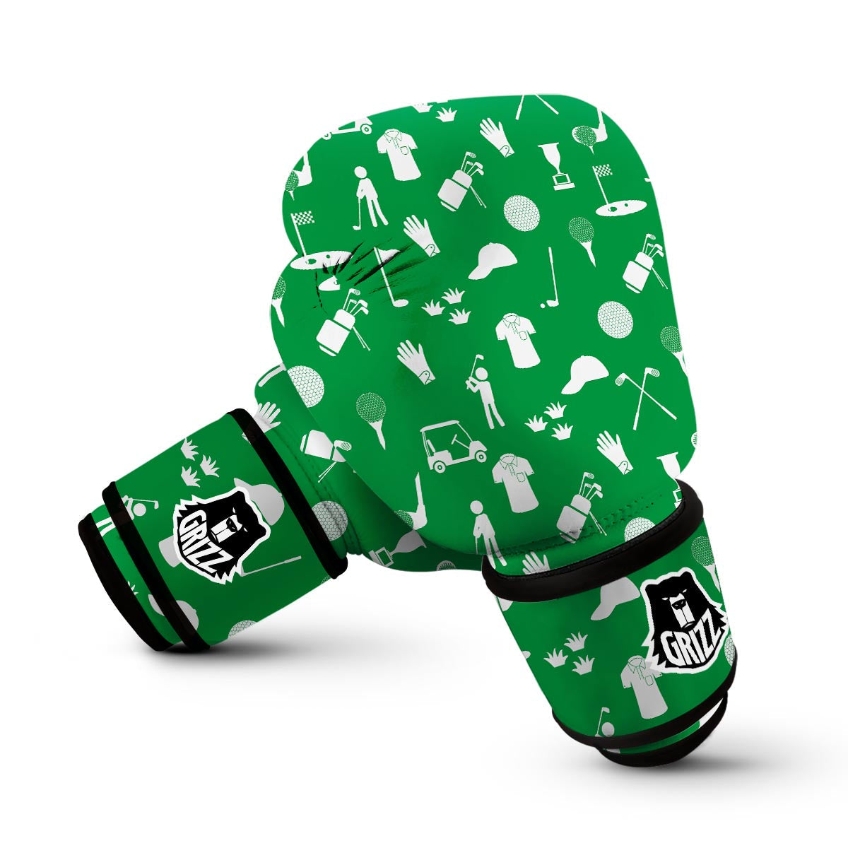 Golf Green Pattern Print Boxing Gloves-grizzshop