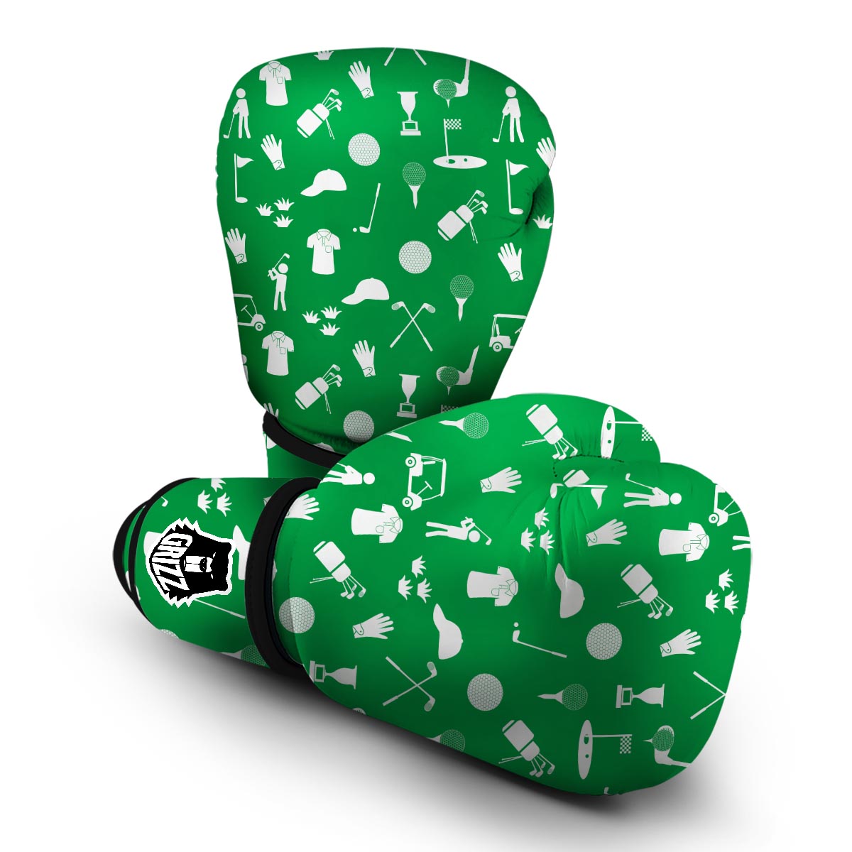 Golf Green Pattern Print Boxing Gloves-grizzshop