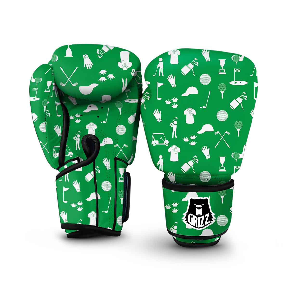 Golf Green Pattern Print Boxing Gloves-grizzshop