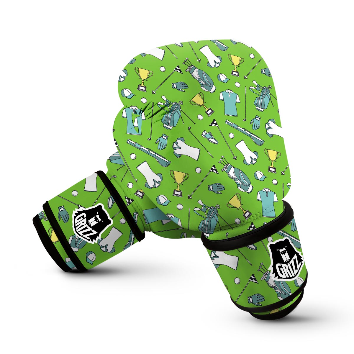 Golf Green Print Pattern Boxing Gloves-grizzshop